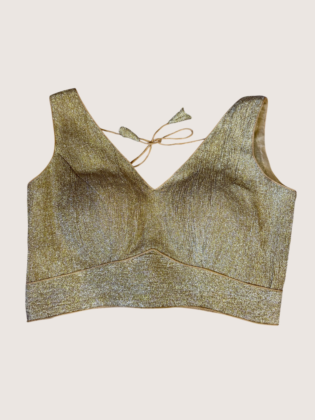 Dull Gold V Neck Blouse