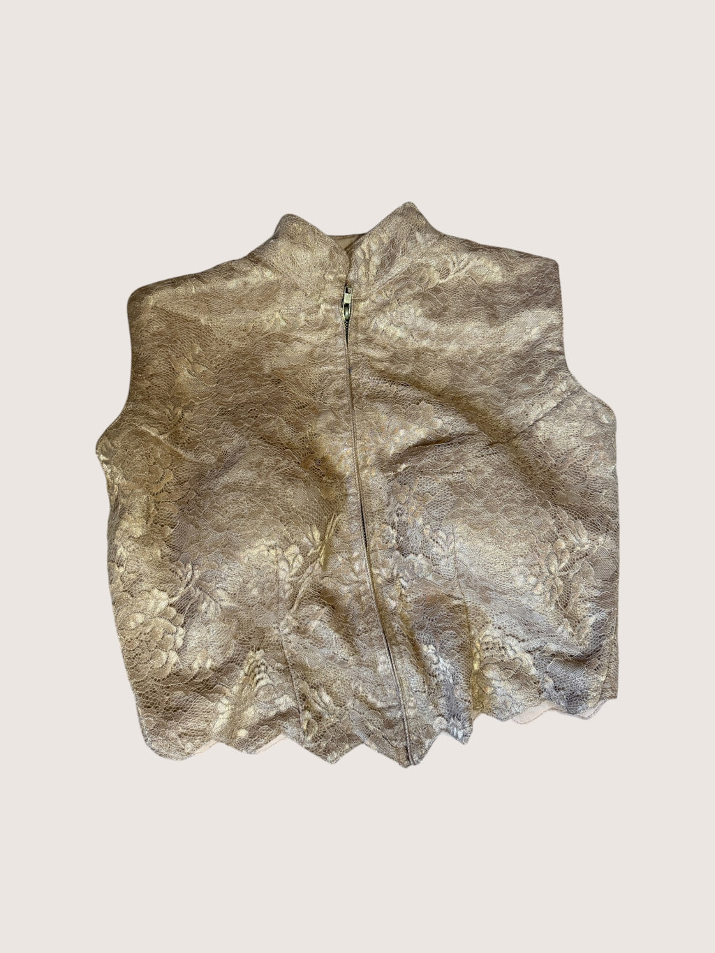 Gold Net Zip Up Blouse