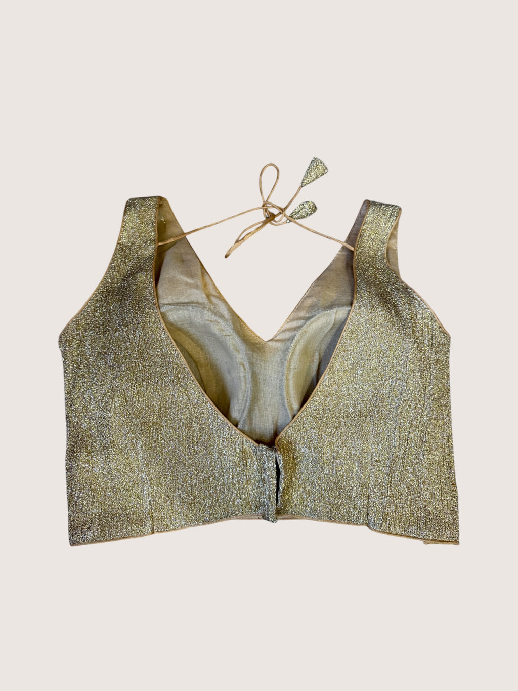 Dull Gold V Neck Blouse