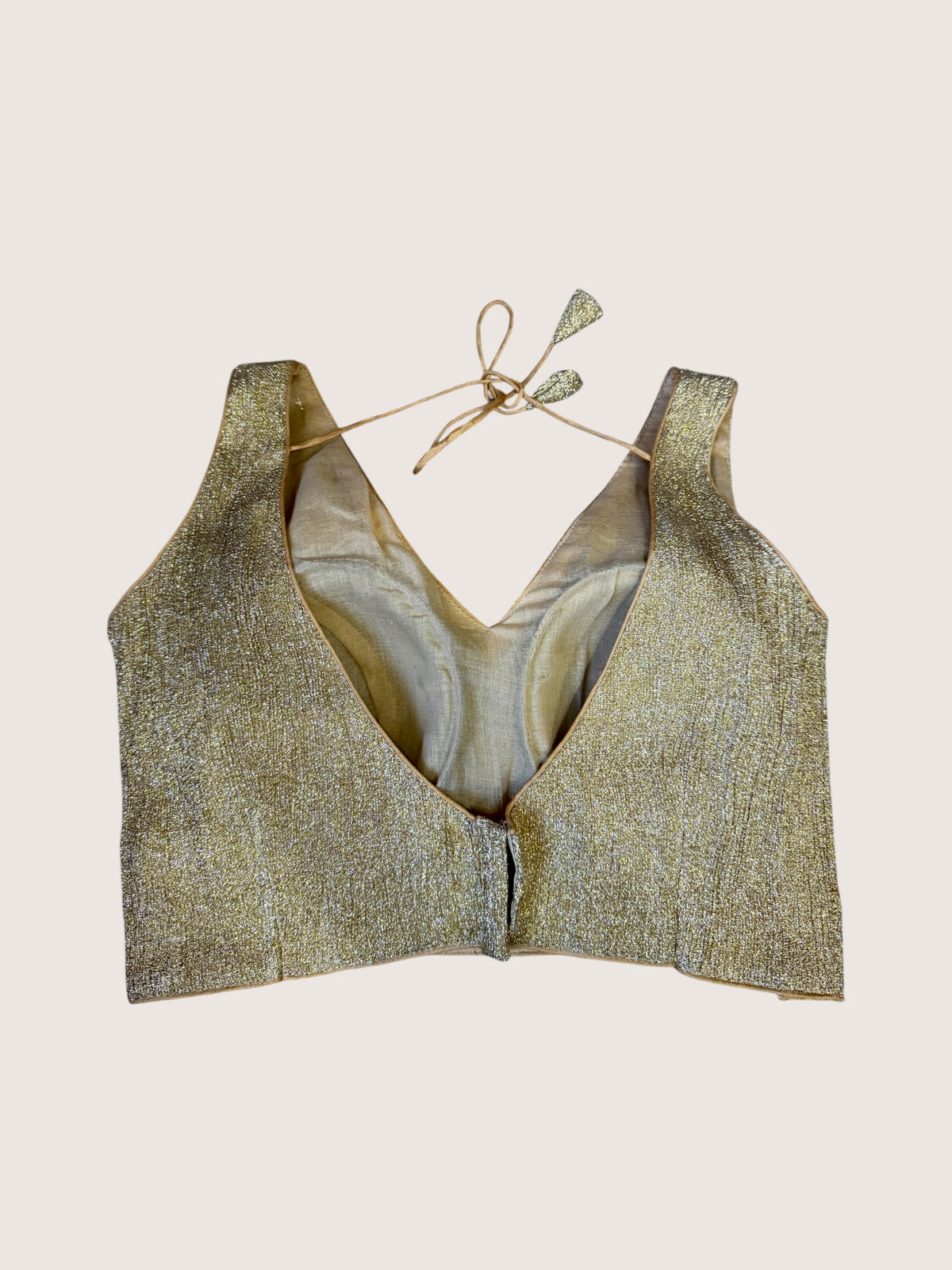 Dull Gold V Neck Blouse