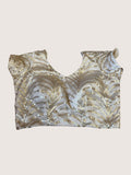 Satin Cream Blouse with Gold Sequins