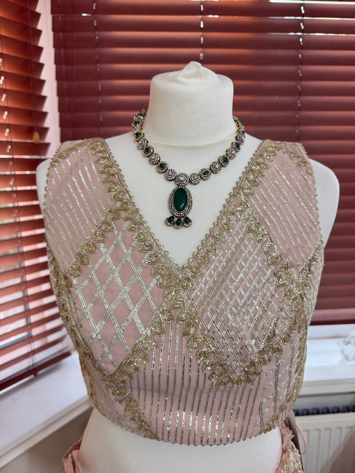 Champagne & Blush Embellished Lehenga Set