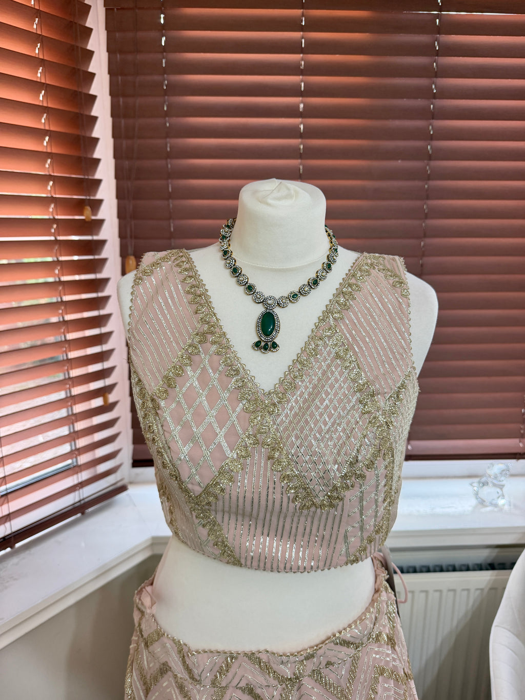 Champagne & Blush Embellished Lehenga Set