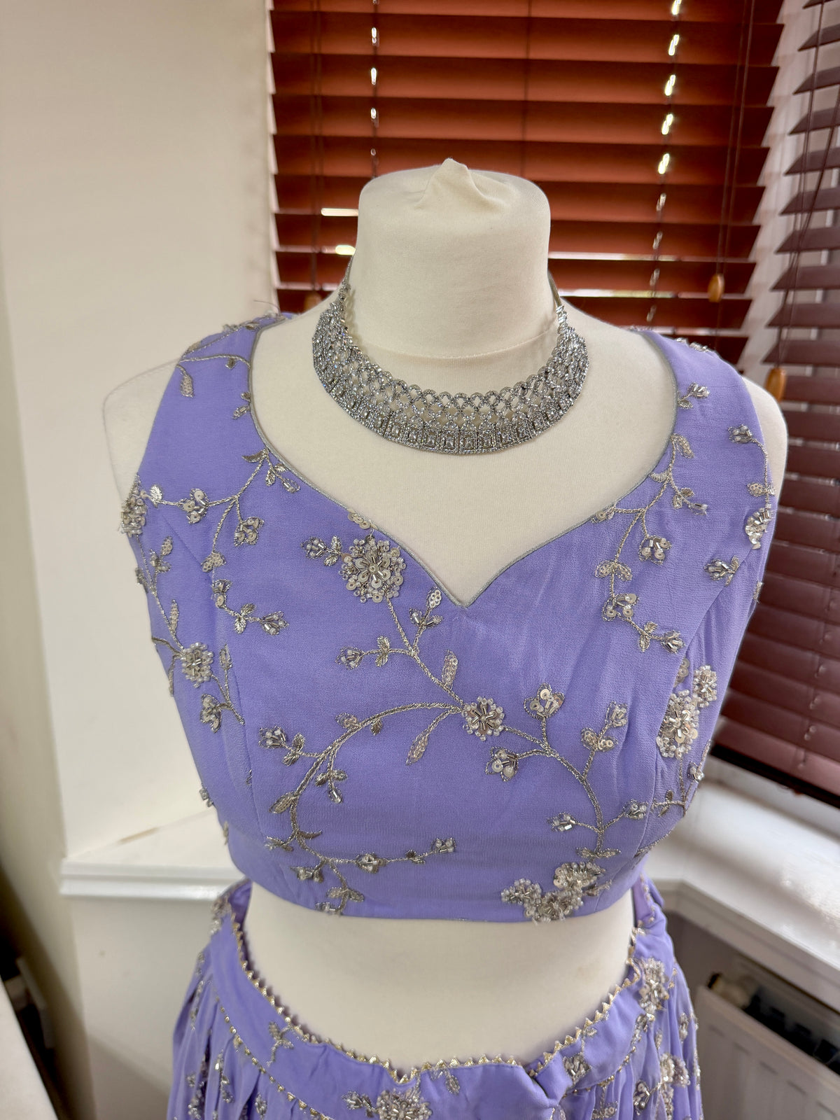 Purple Embroidered Lehenga