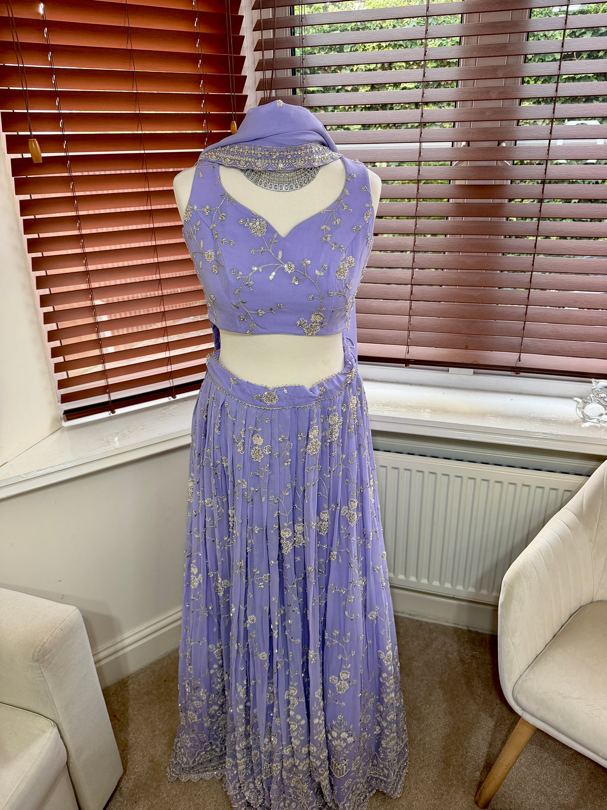 Purple Embroidered Lehenga