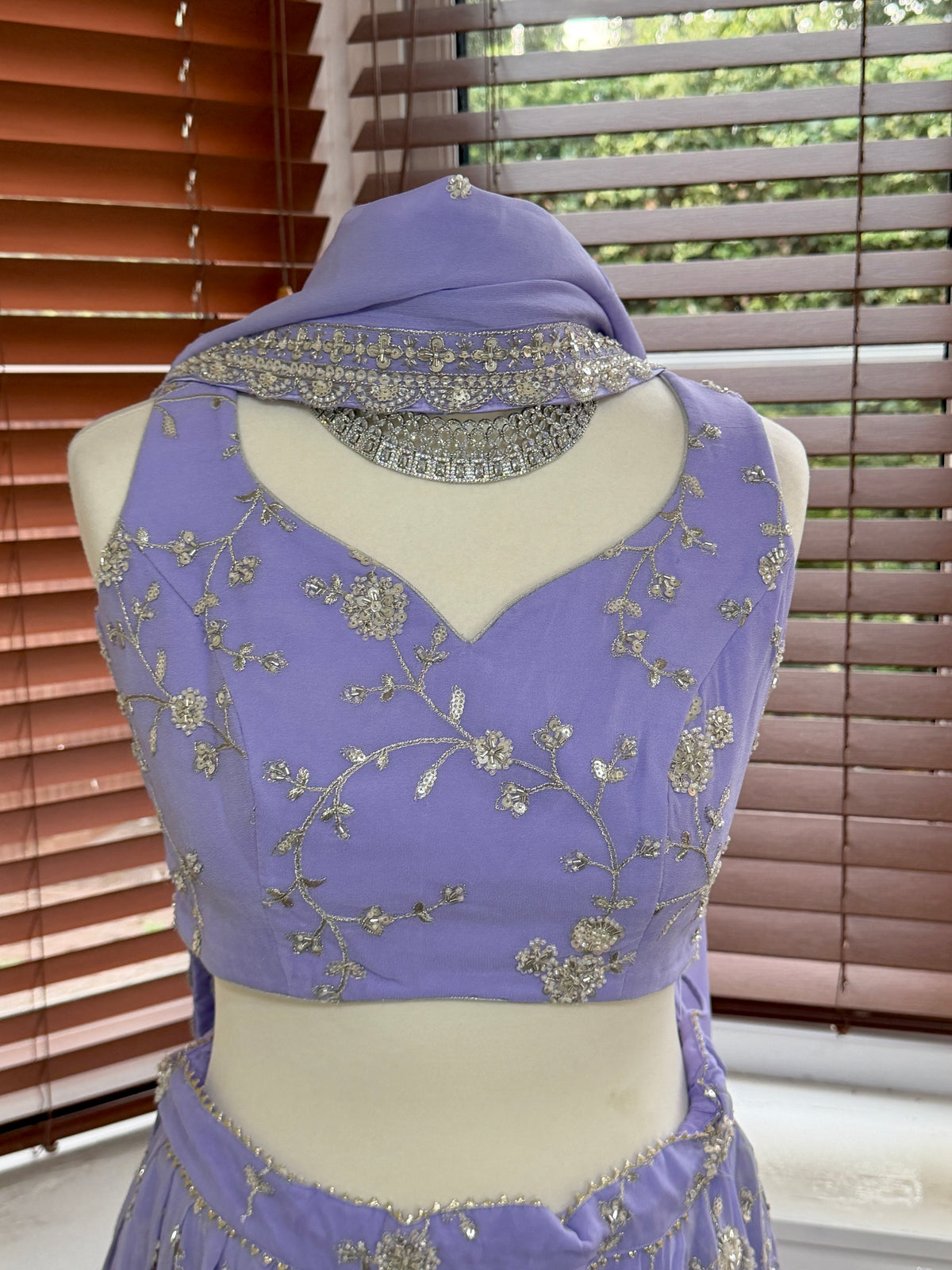 Purple Embroidered Lehenga