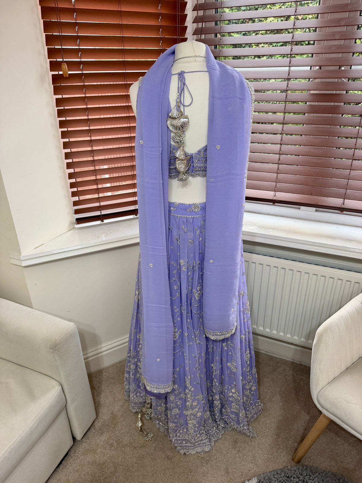 Purple Embroidered Lehenga
