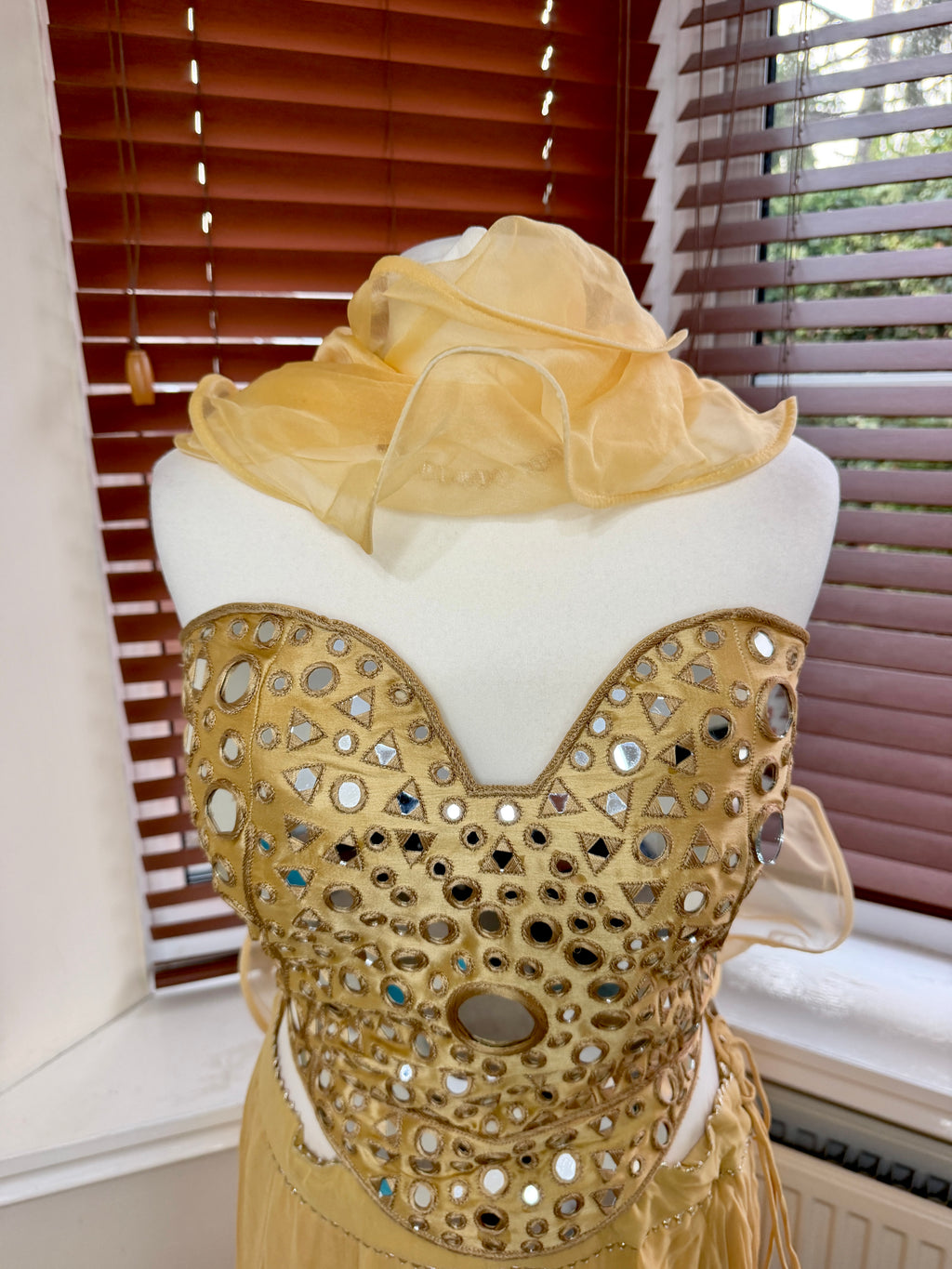 Gold Mirror Work Lehenga