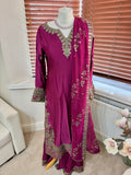 Magenta Embellished Palazzo Set