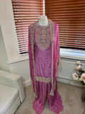 Mauve Pink Embellished Trouser Set