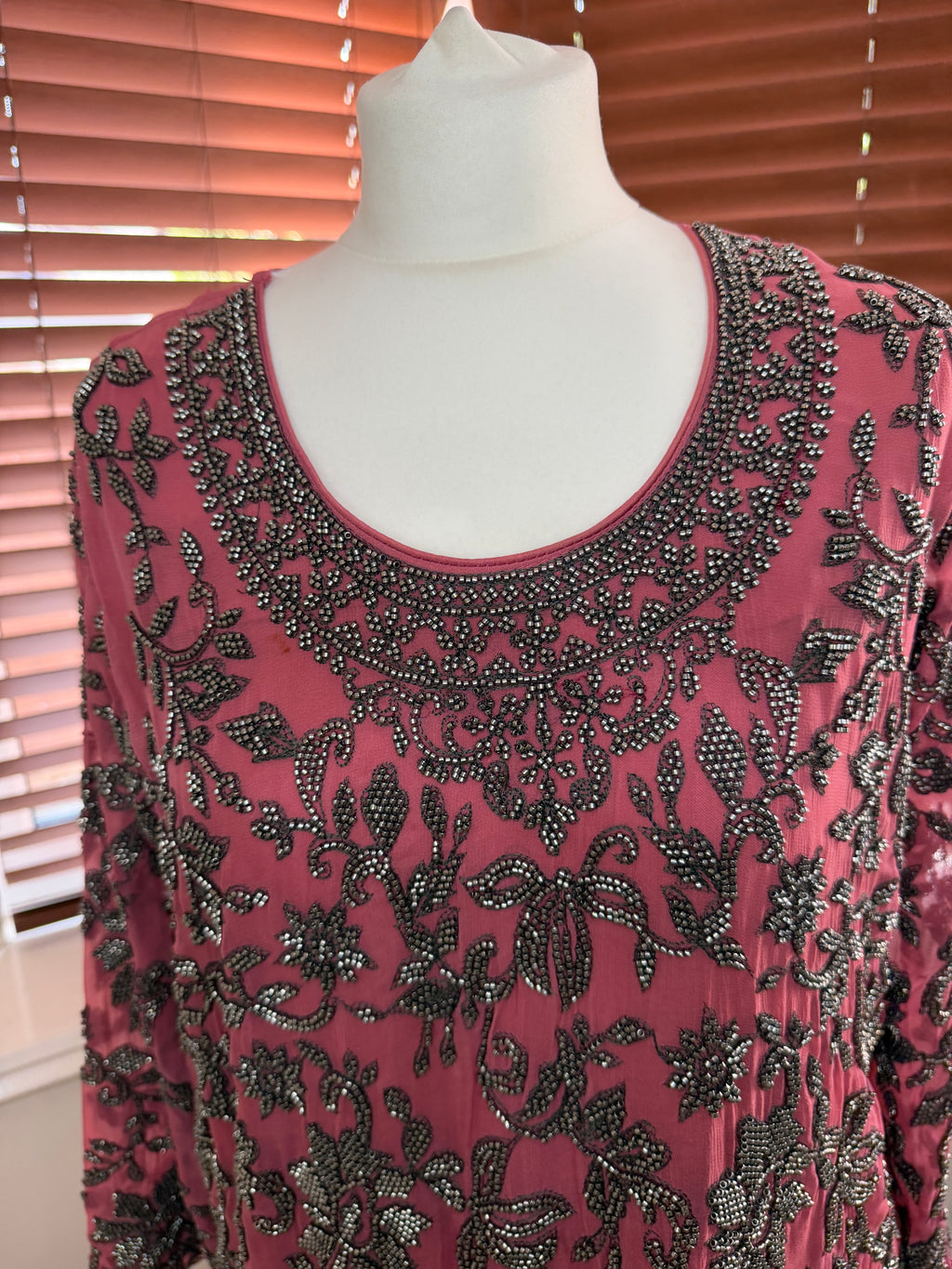 Dusty Rose Embellished Sharara Set