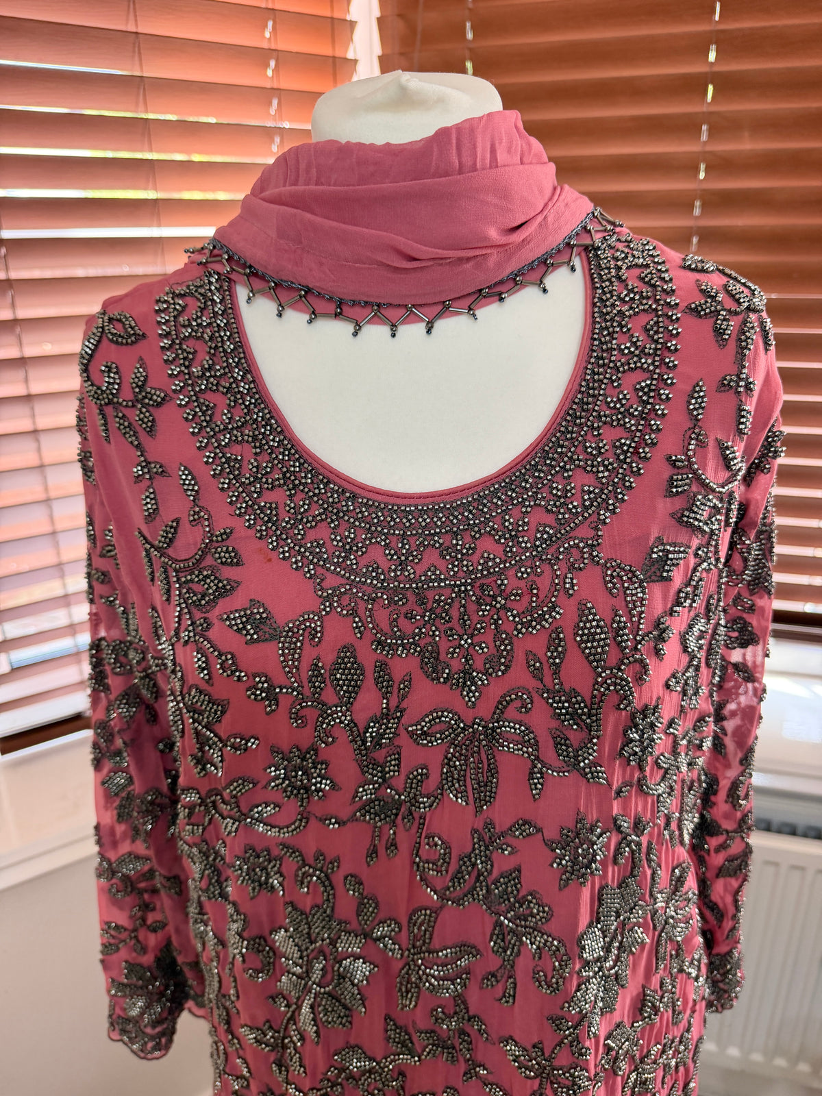 Dusty Rose Embellished Sharara Set
