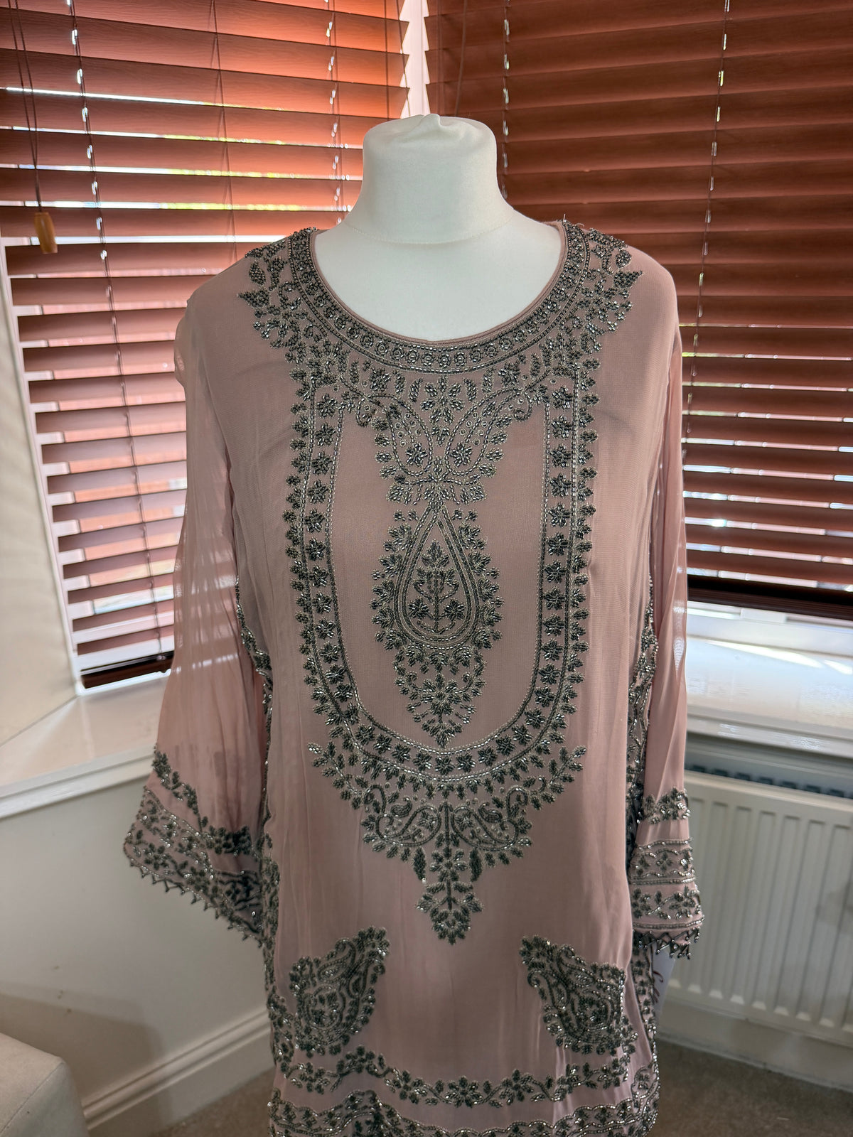 Blush Pink Embellished Trouser Set