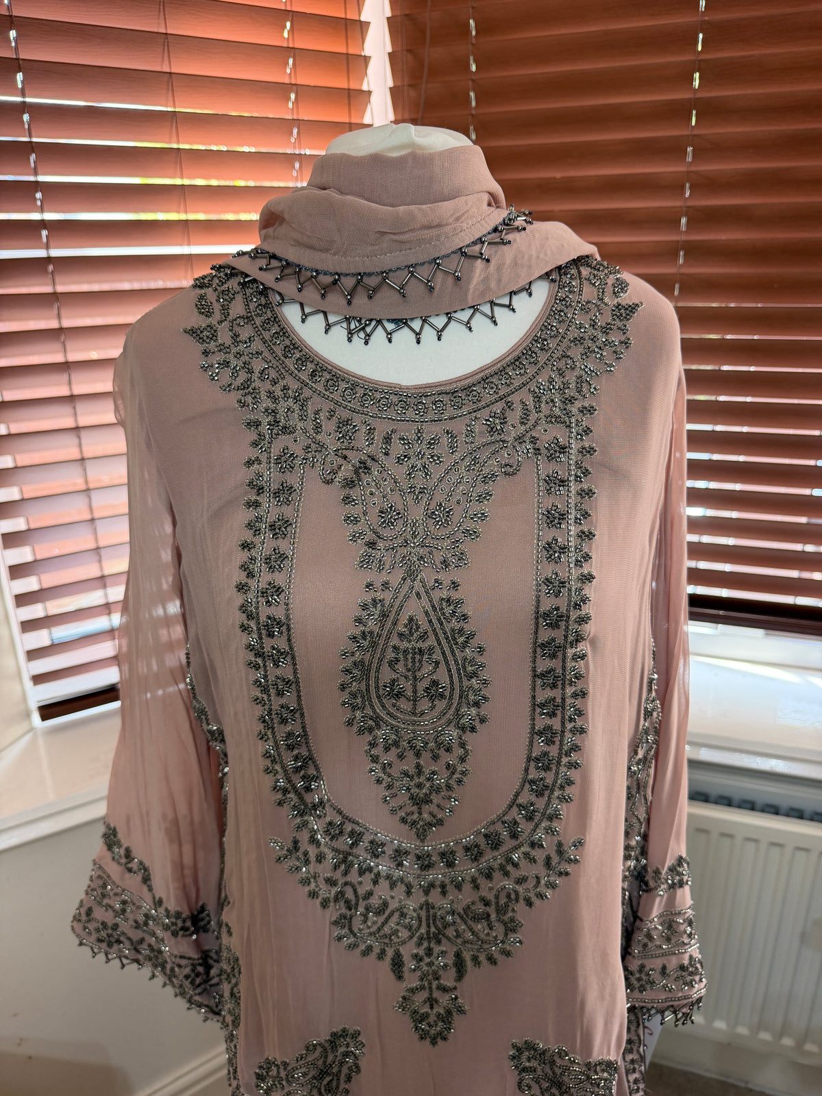 Blush Pink Embellished Trouser Set
