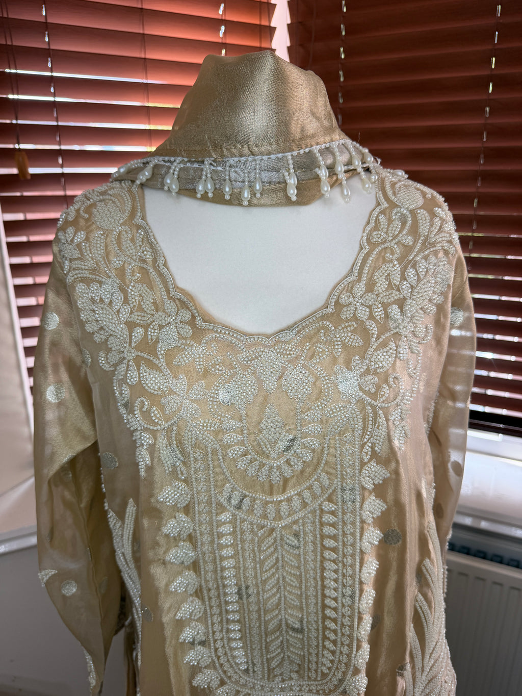 Gold Shiny Kurta Sharara Set