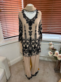 Beige Sharara with Black Embroidery and Matching Dupatta