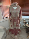 Dusty Rose Gold Embroidered Kurta Set