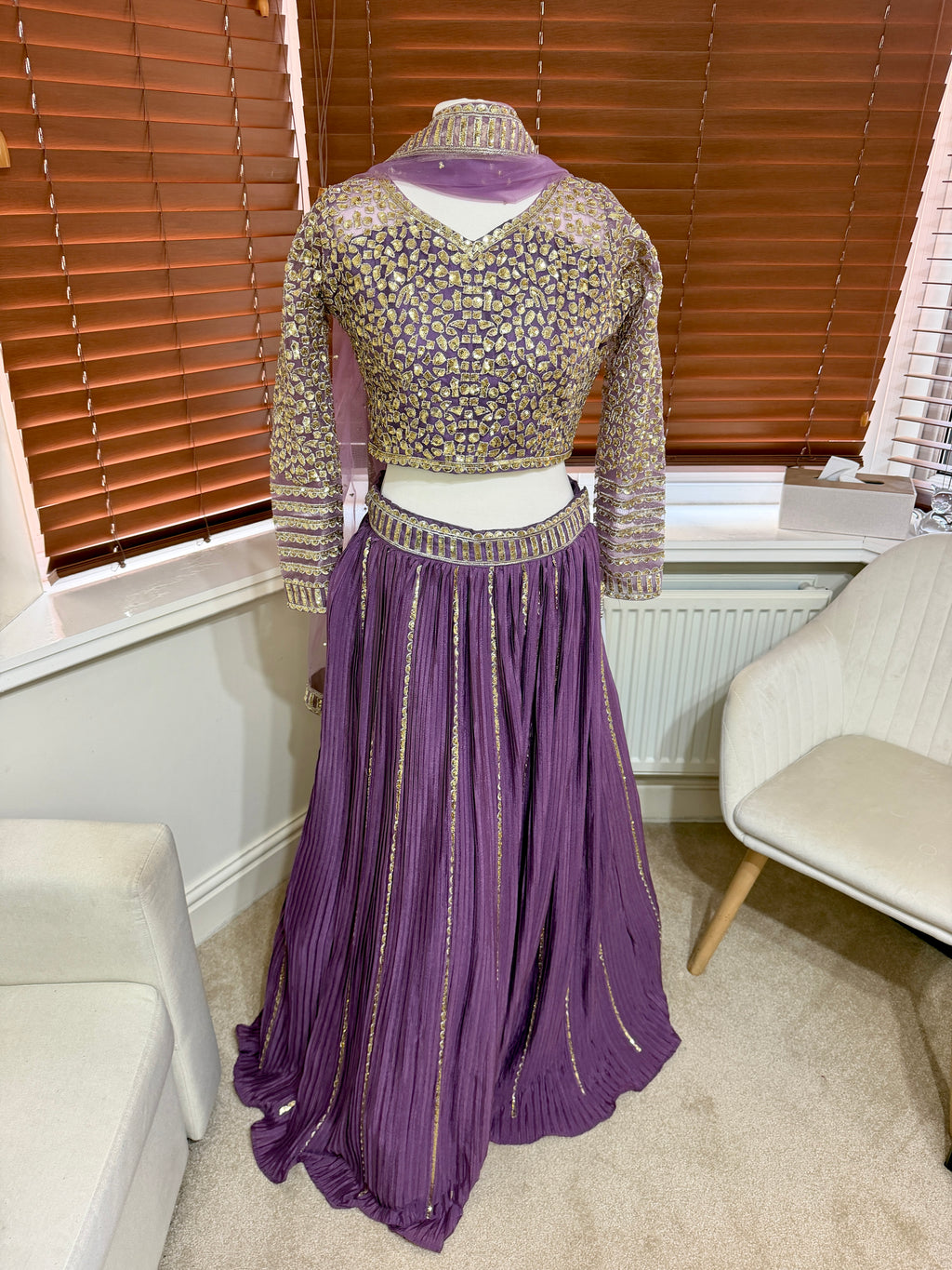 Purple & Gold Lehenga