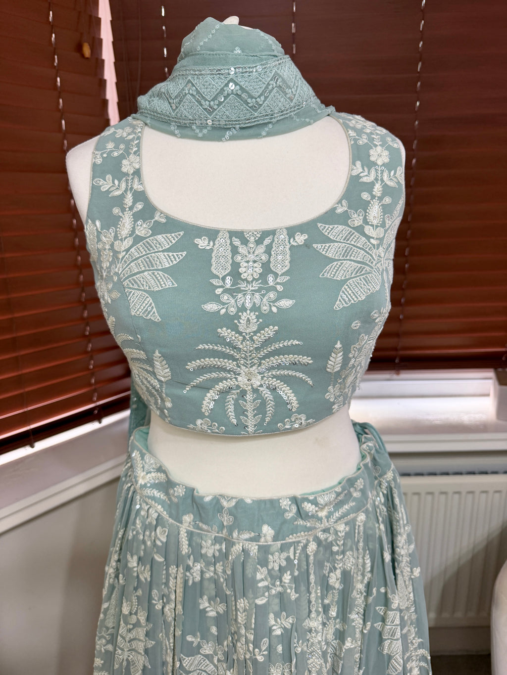 Light Blue Floral Lehenga Set
