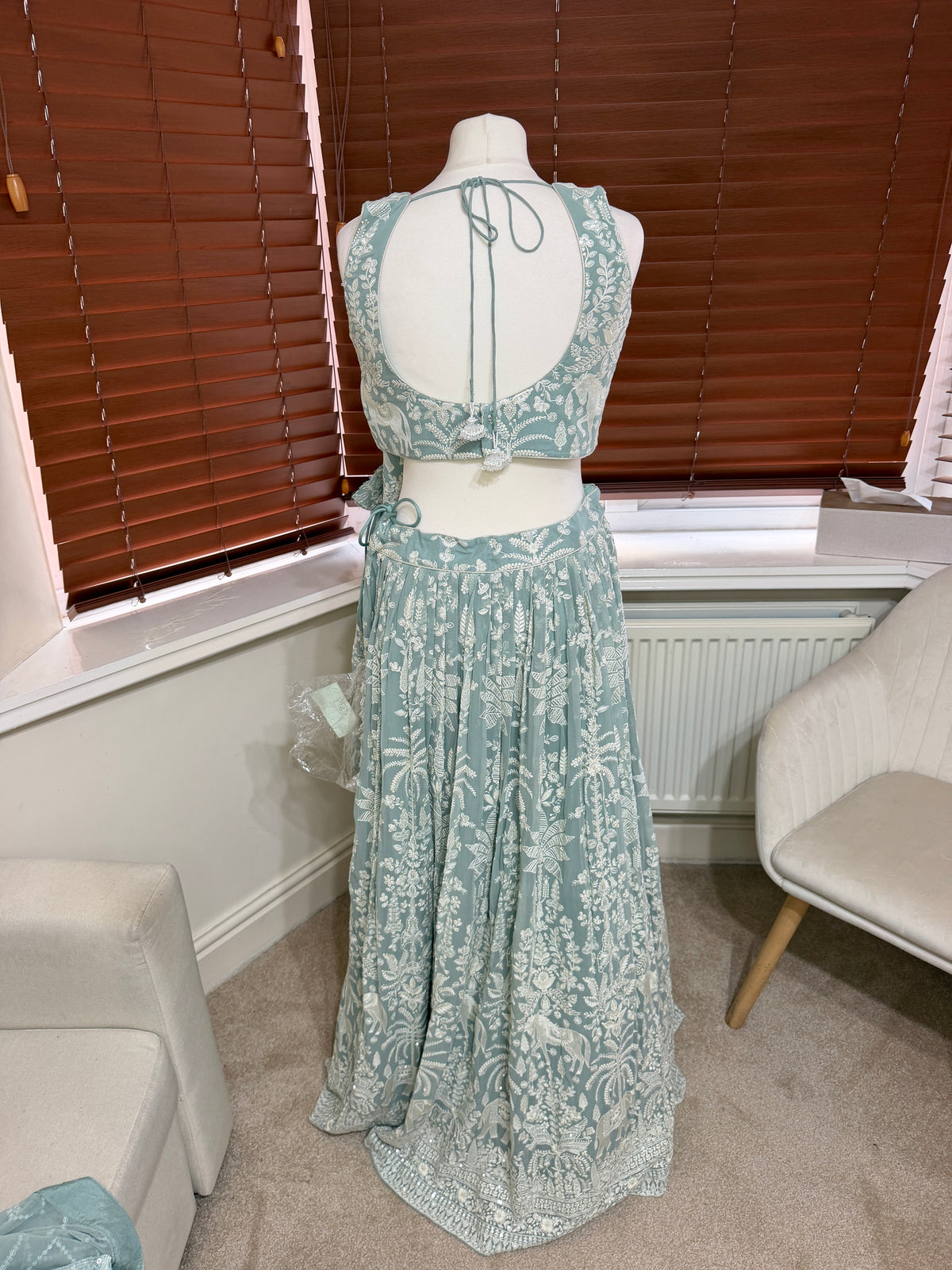 Light Blue Floral Lehenga Set