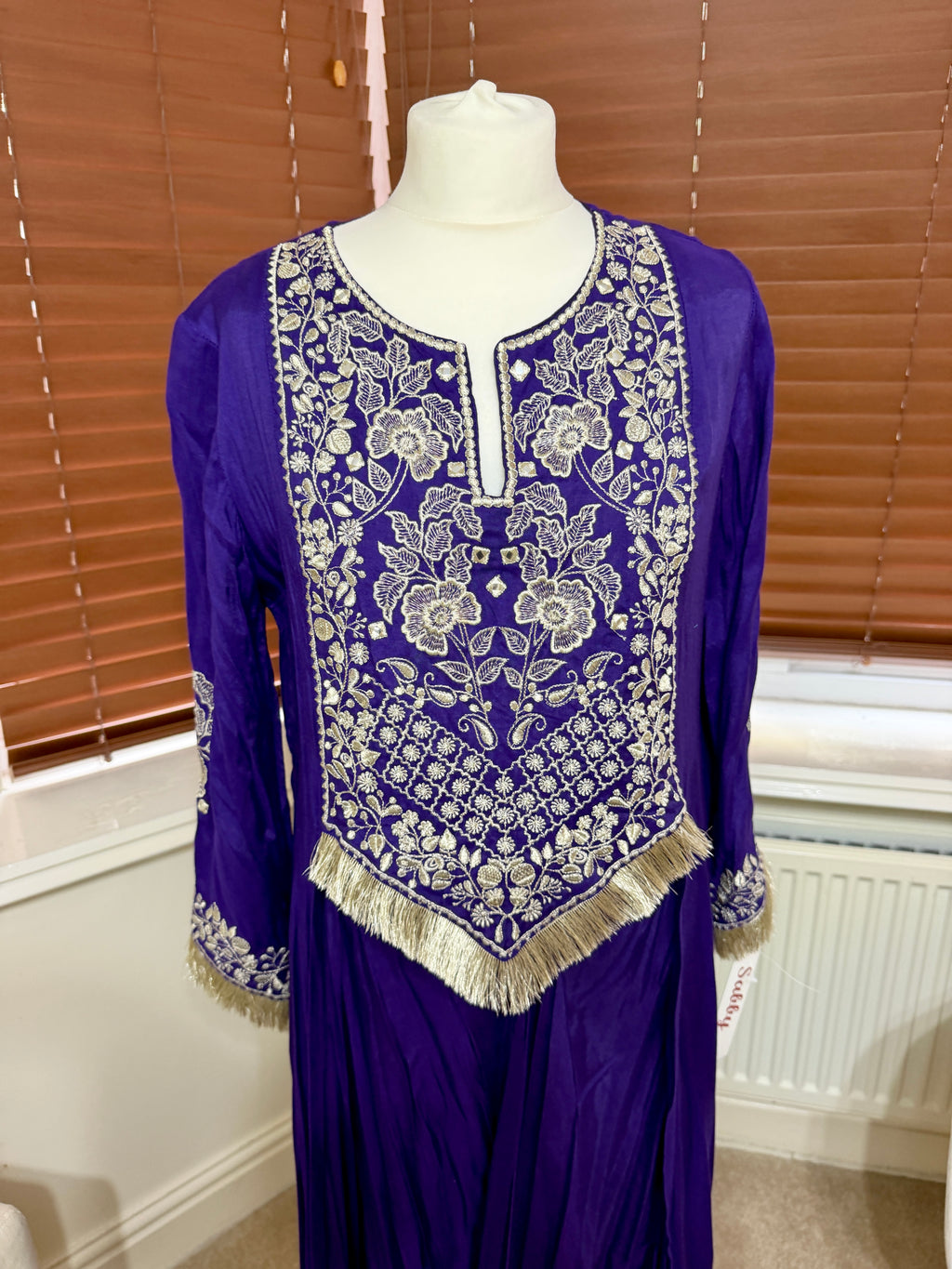 Purple Silver Embroidered Kaftan