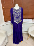 Purple Silver Embroidered Kaftan