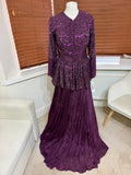Deep Plum Sequin Jacket Lehenga Set