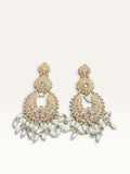 Blush Pink Pearl Kundan-Style Earrings by Sabby Clothing