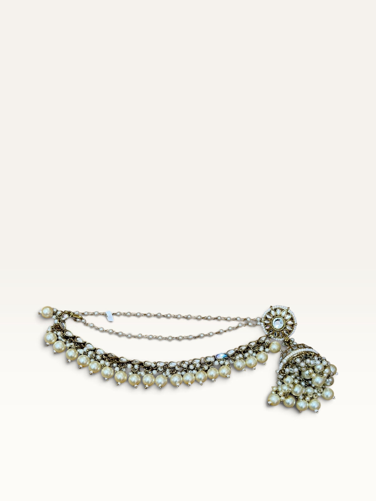 Ivory Pearl Kundan-Style Earring Chains