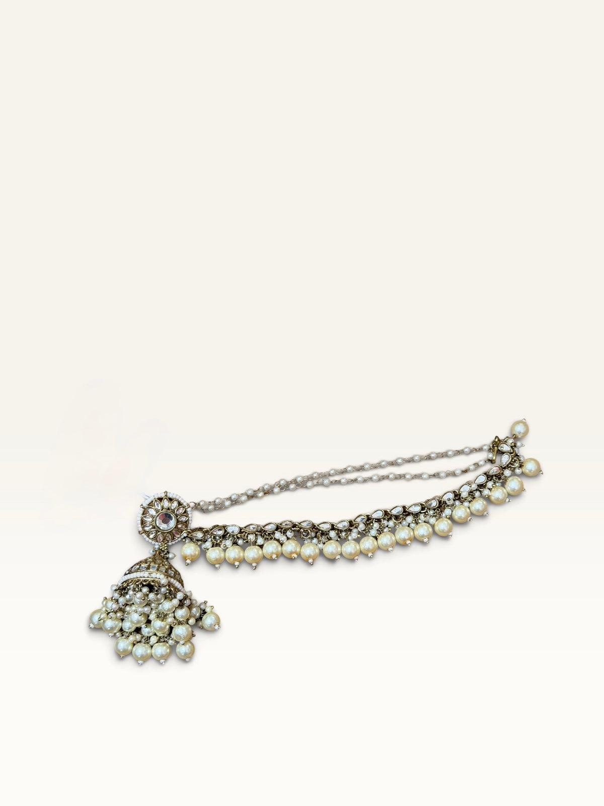 Ivory Pearl Kundan-Style Earring Chains