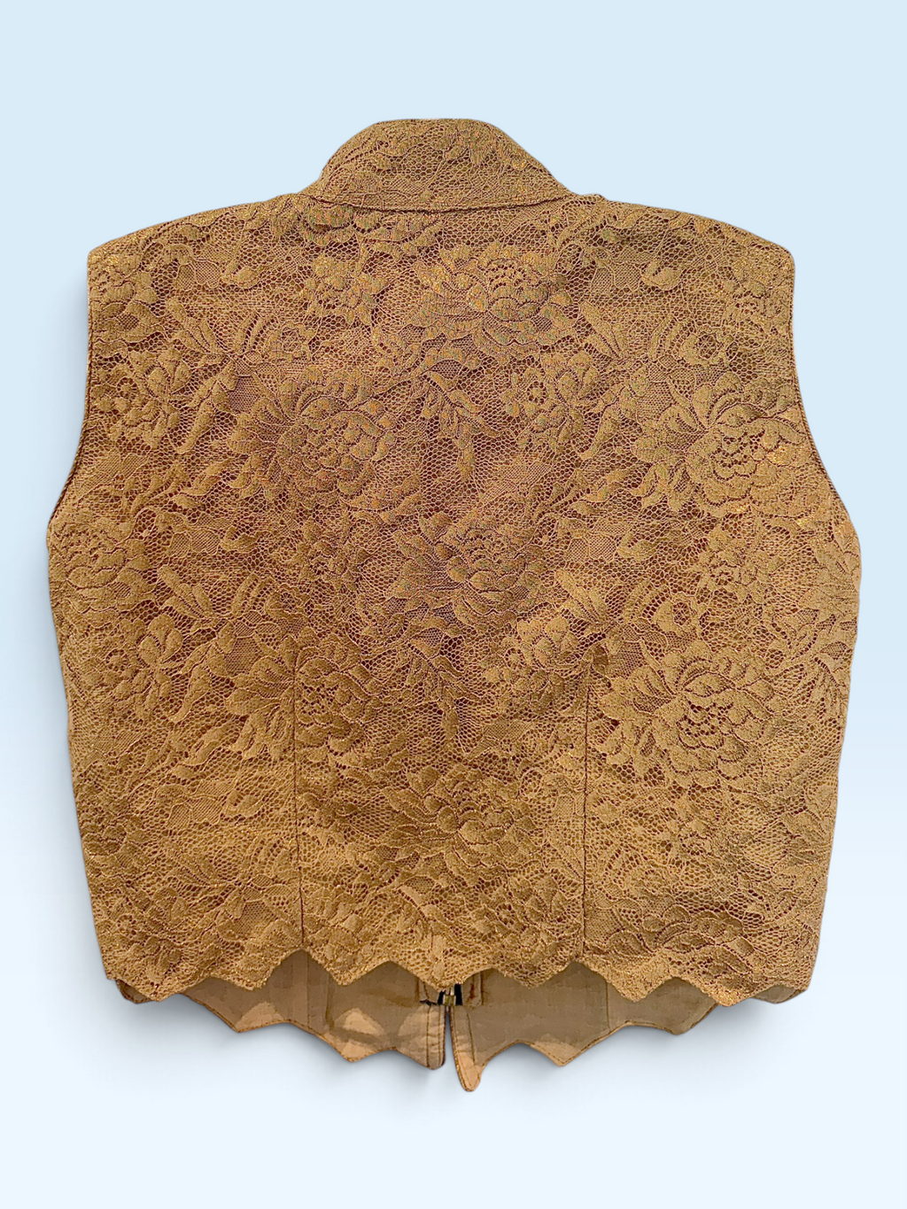 Antique Gold Lace Waistcoat Blouse – back view