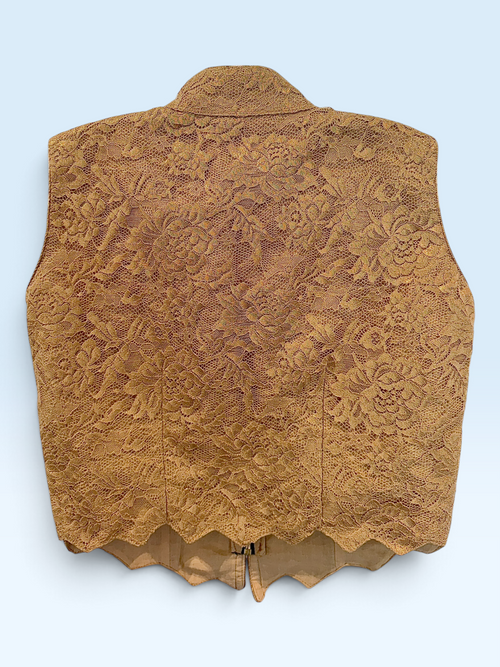 Antique Gold Lace Waistcoat Blouse – back view
