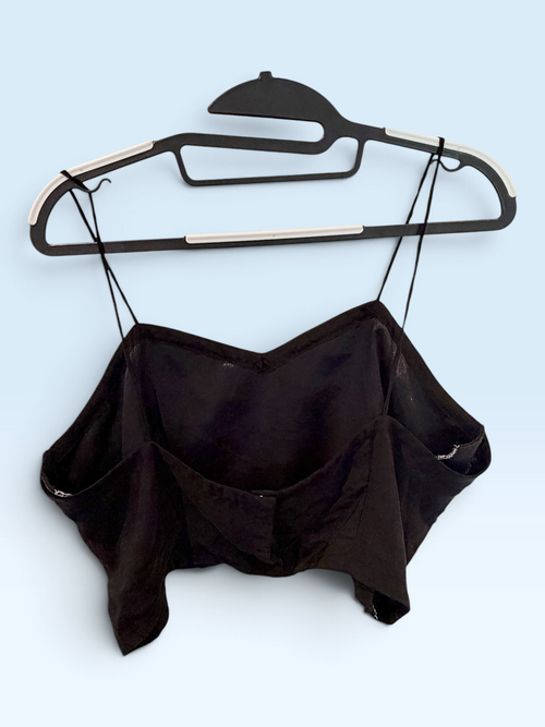 Black Draped Camisole Blouse – back view