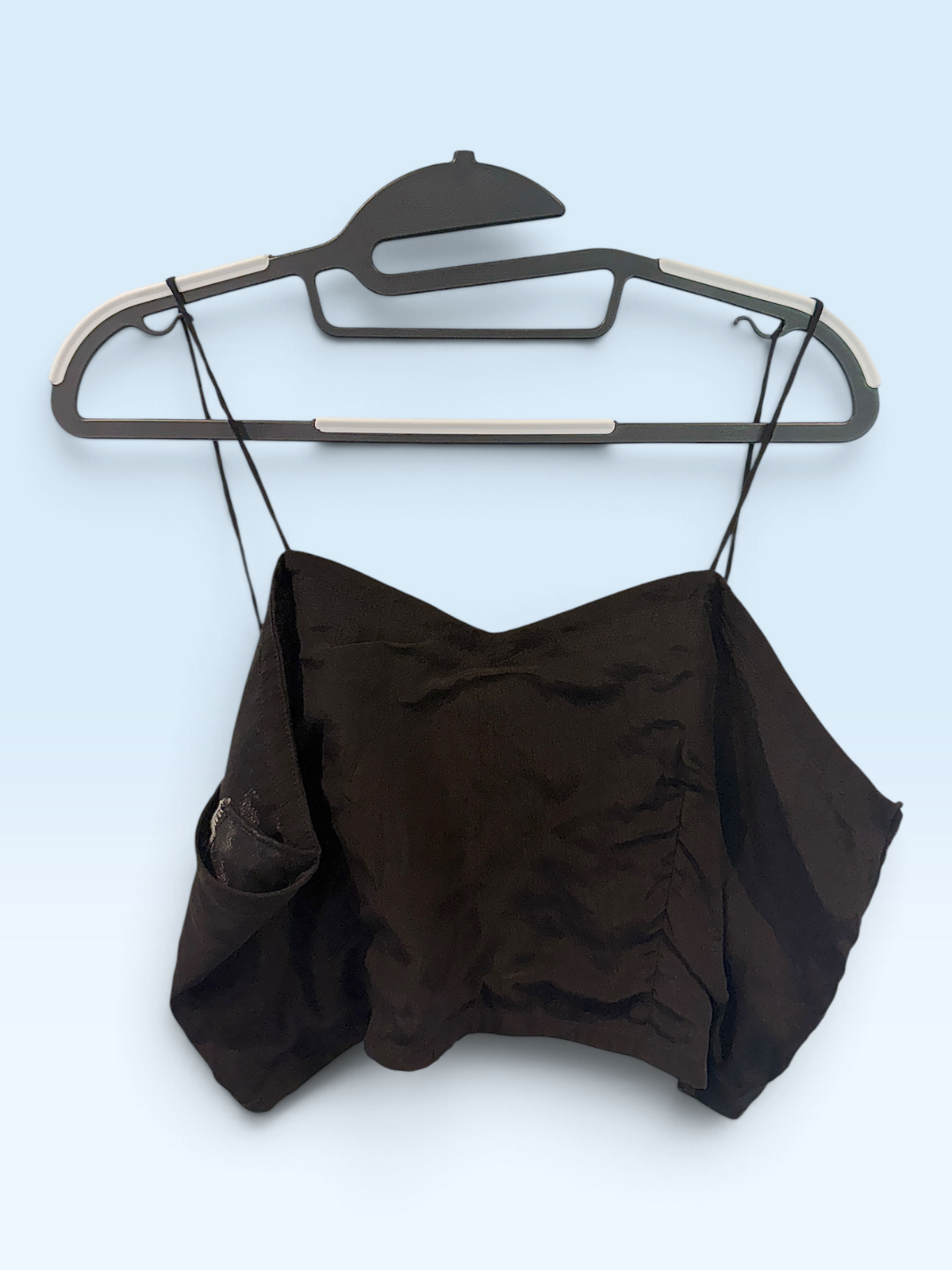 Black Draped Camisole Blouse – front view