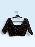 Black Floral Lace Blouse – front view