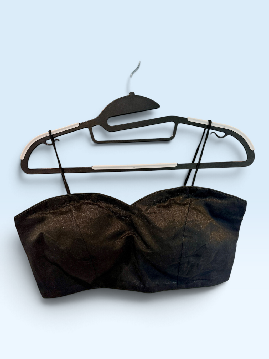 Black Satin Bustier Blouse – front view