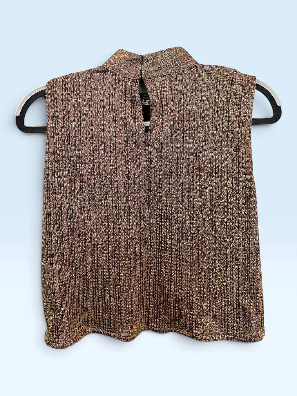 Bronze Metallic High-Neck Blouse – back view