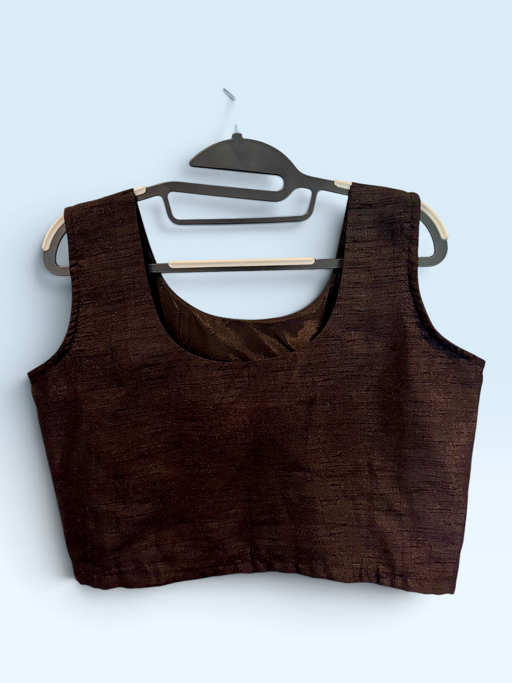 Chocolate Brown Sleeveless Blouse – back view