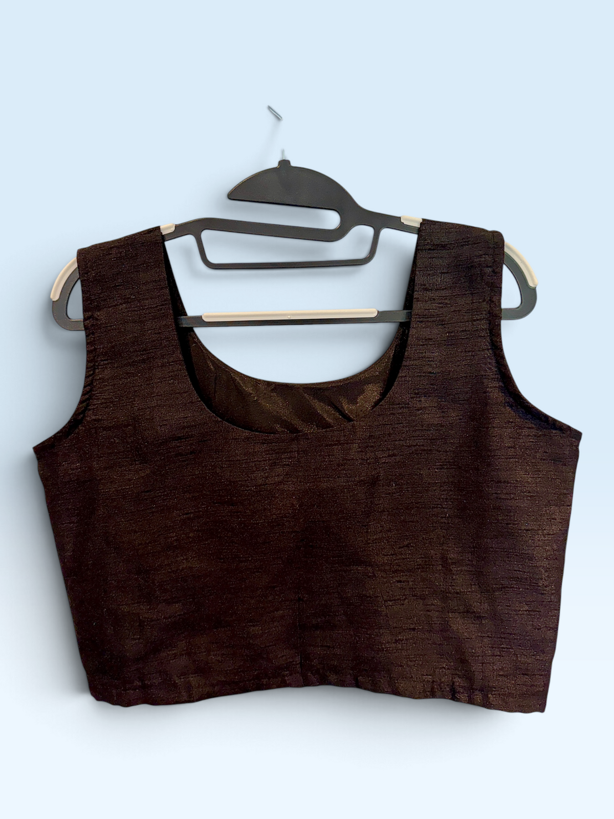 Chocolate Brown Sleeveless Blouse – back view