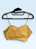 Gold Satin Bustier Blouse – front view