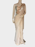 Ivory Embellished Draped Saree – Sabby Clothing