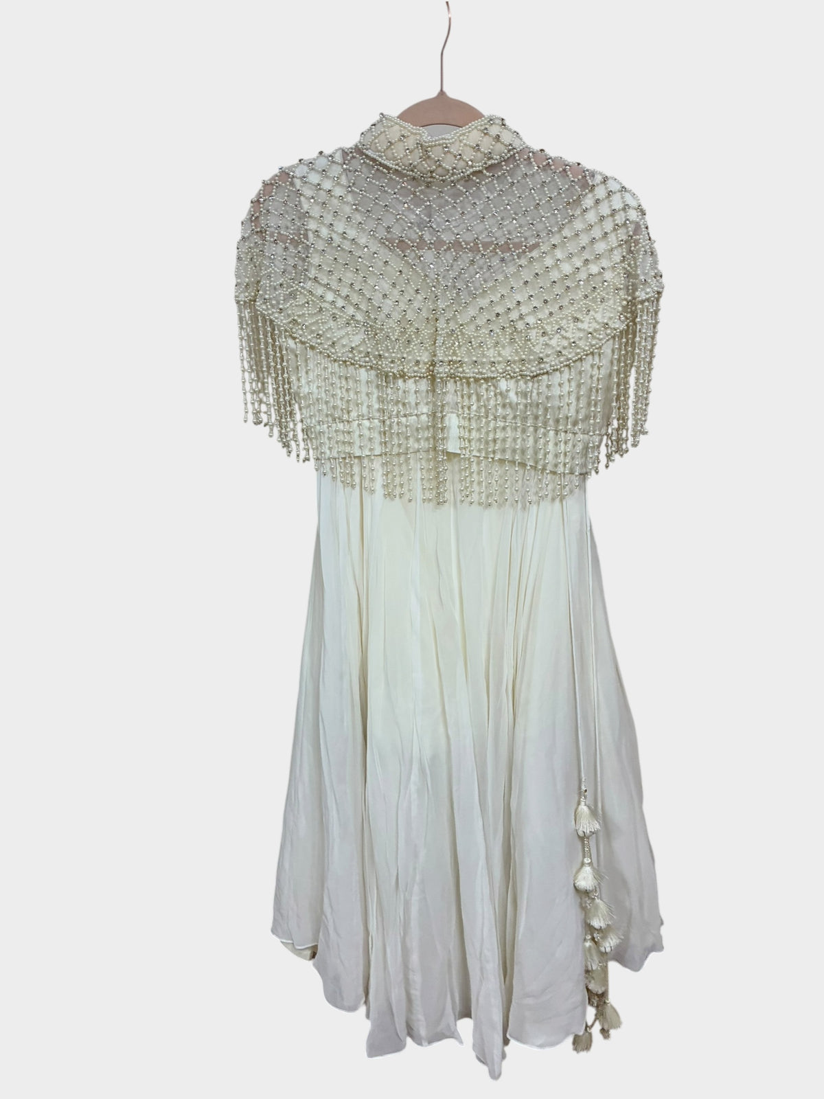 Ivory Gold Embellished Cape Dress – Sabby Clothing