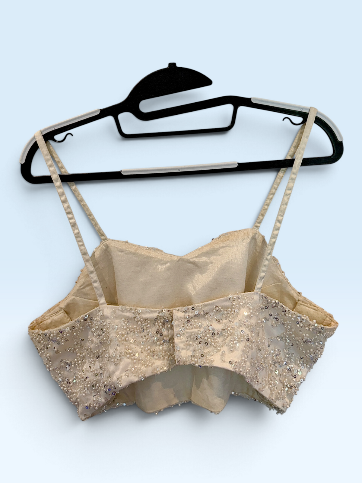 Ivory Silver Embellished Bustier Blouse – back view