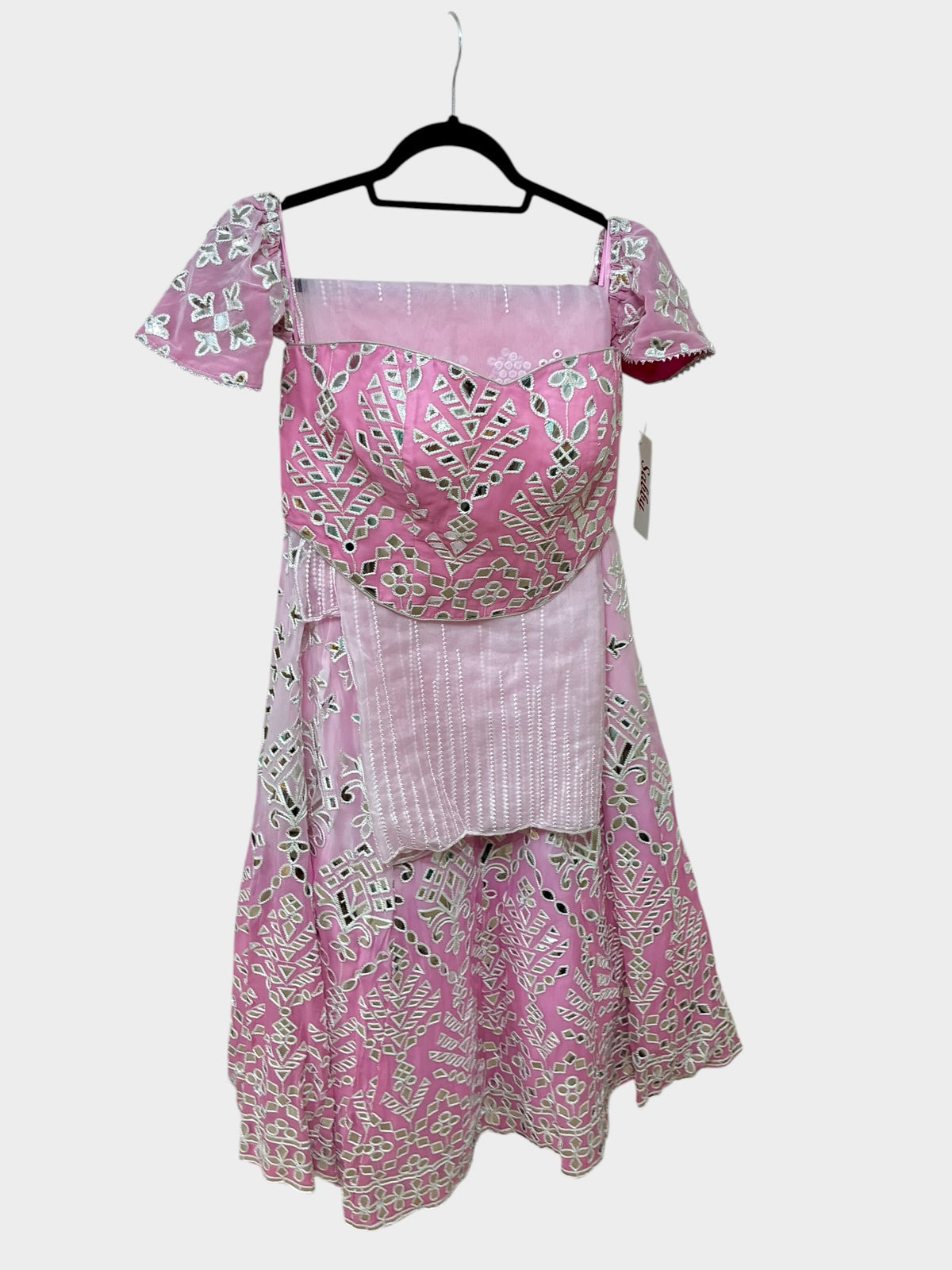Pink Mirror-Work Sharara Set – Sabby Clothing