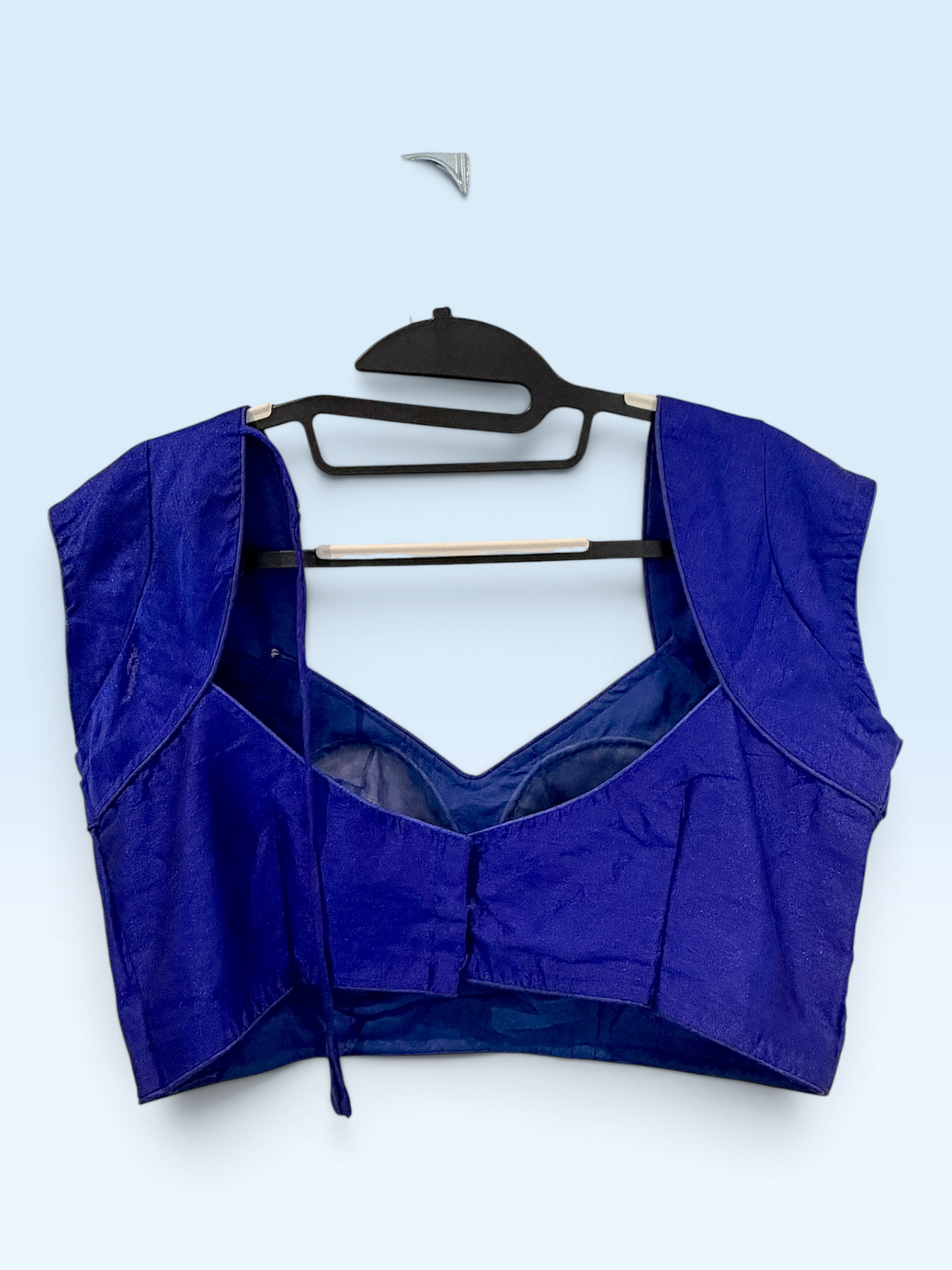 Royal Blue Sculpted Sleeve Blouse – back view