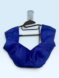 Royal Blue Sculpted Sleeve Blouse – front view