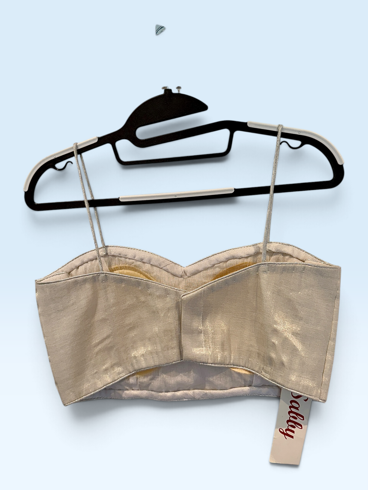Silver Metallic Bustier Blouse – back view