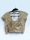 Silver Stripe Structured Blouse – front view