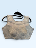 Silver Woven Illusion Blouse – front view